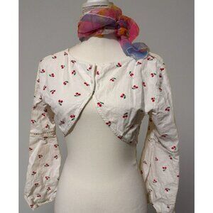 Seek‎ The Label Cropped Cotton Size Medium Top Coquette Stem Cherries